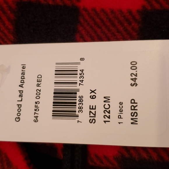 NEW Girls Good Lad Buffalo Check Fleece Cape Size 6X - Picture 3 of 4